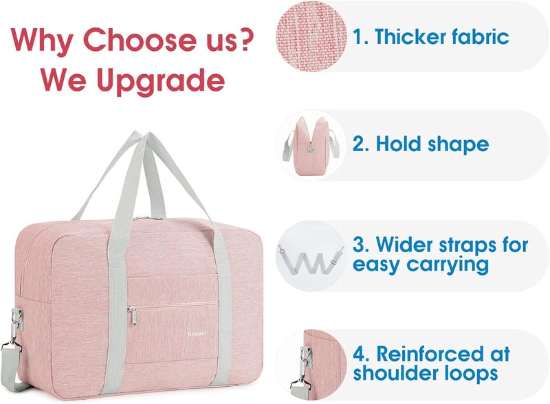 Narwey For Spirit Airlines Personal Item Bag 18x14x8 Foldable Travel Duffel Bag Tote Carry on Luggage Duffle Overnight for Women and Men - Image 5
